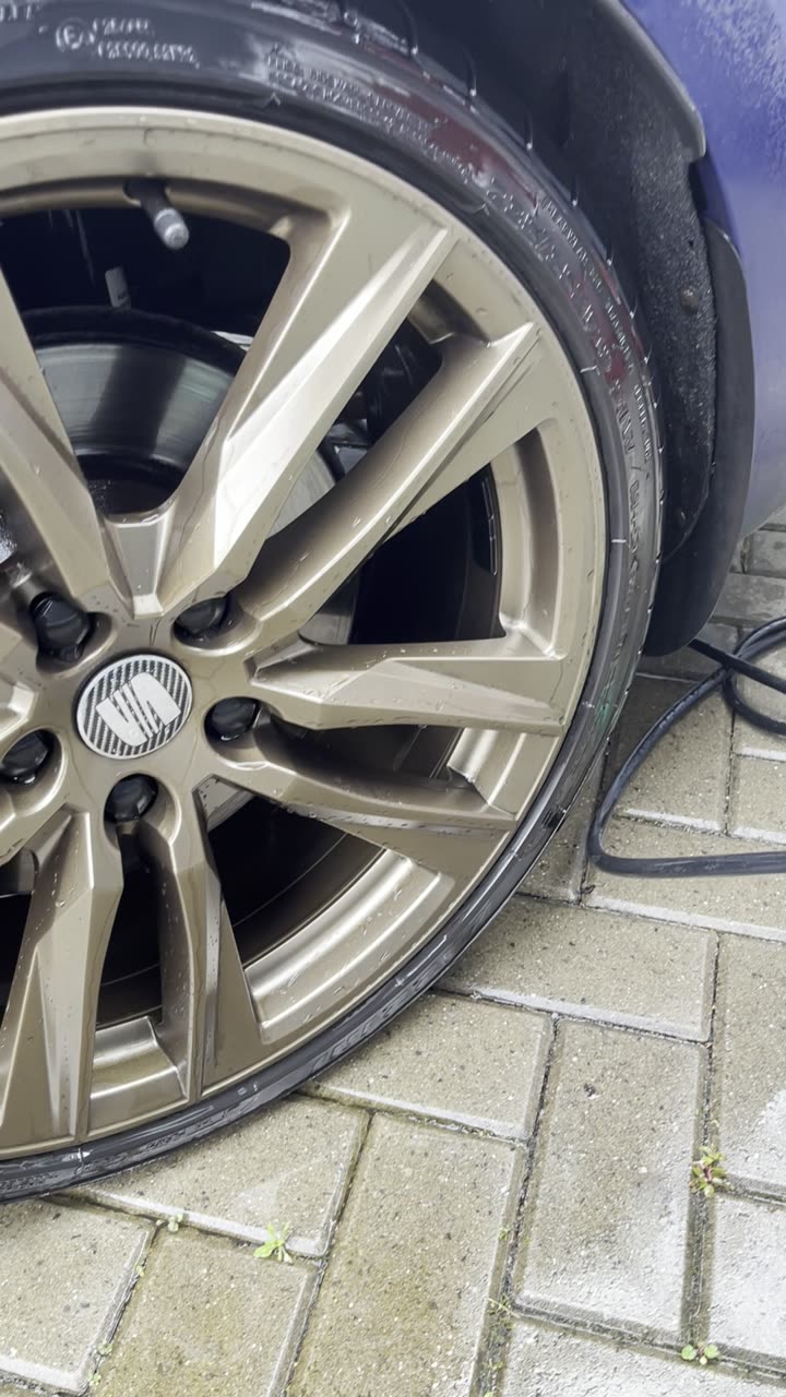 The same bronze alloy wheel cleaned back to a bright finish